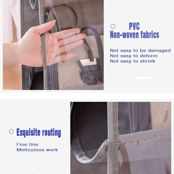 Hanging Handbag Purse Organizer for Closet, 8 Pocket Purse Storage Organizers - Picture 4 of 8